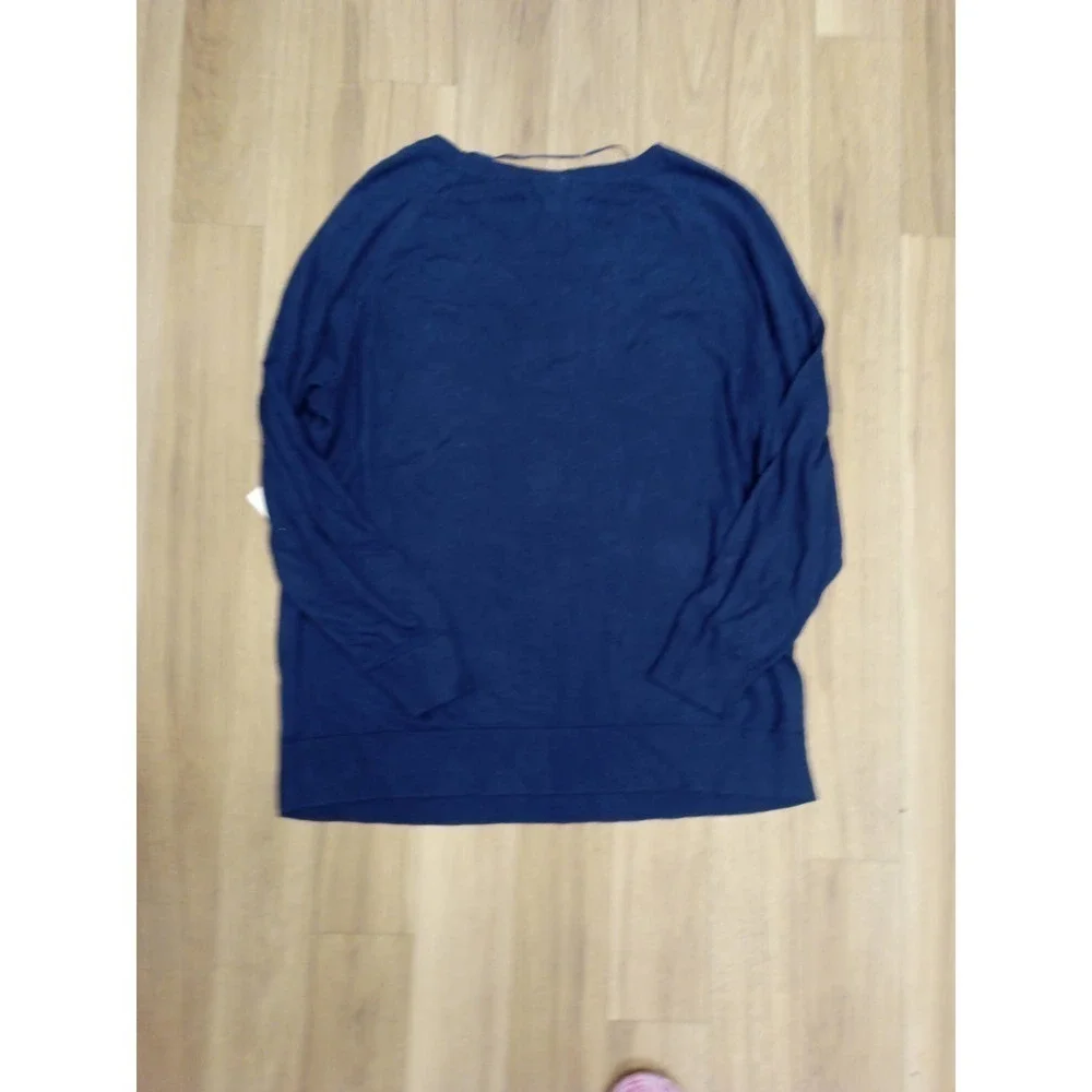 NWT St John's Bay Women 2X Floral Flower Embroidered Blue Sweater - Picture 4 of 6